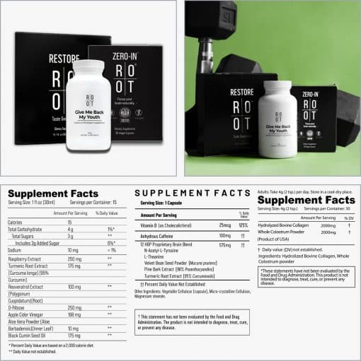 ROOT Performance Pack (ZeroIn 60 Kapseln, Restore 15 Sachets à 30 ml, GMBMY 120 g)